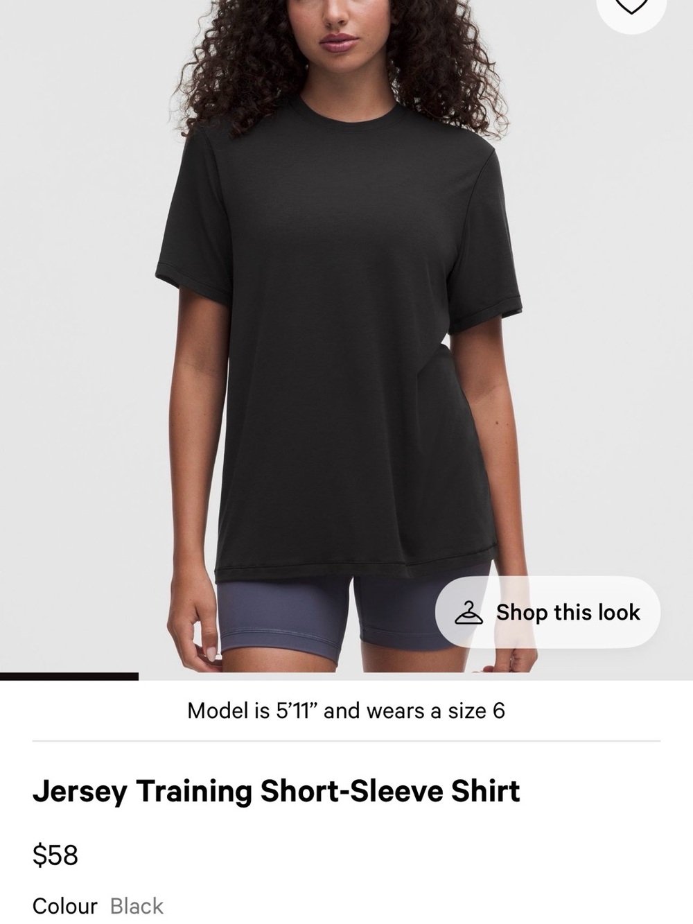 Lululemon Jersey Training Short Sleeve Shirt Size 8 Black